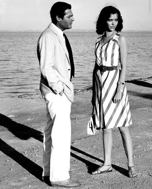 Marcello Mastroianni ve Anna Karina, Visconti'nin 'Yabancı'sında. 